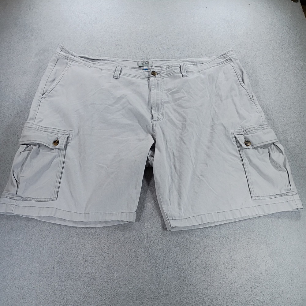 Ocean Coast Mens Big & Tall Cargo Shorts Gray 52 Stretch Pockets